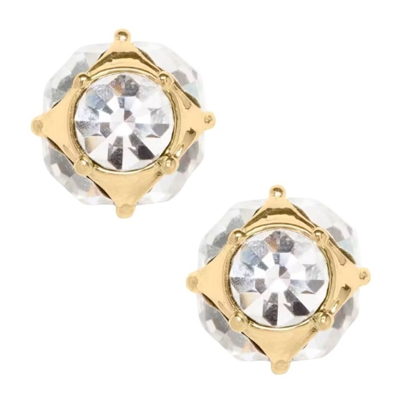 kate spade Jewelry - KATE SPADE • Lady Marmalade Studs Crystal Gold Earrings